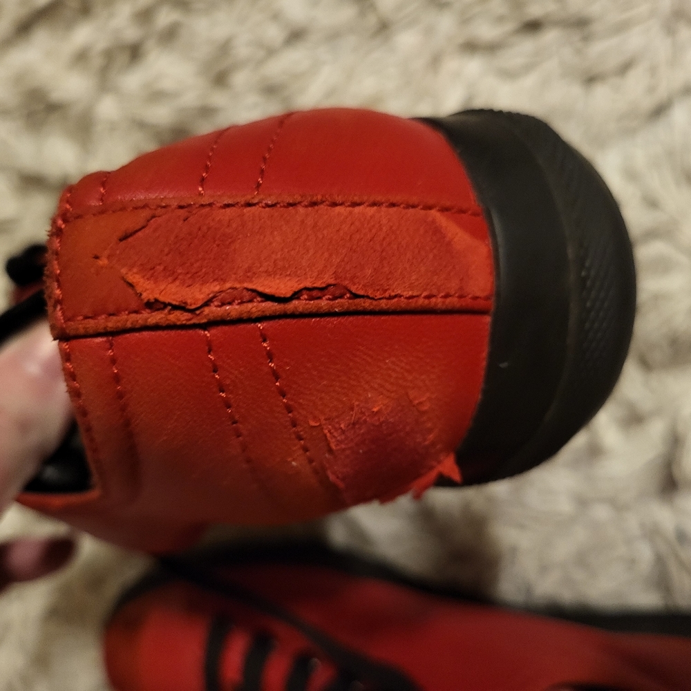 100% AUTHENTIC VIBRANT RED PRADA LEATHER SNEAKERS TRAINERS UNISEX ADULTS KIDS - Picture 10 of 16